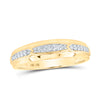 10k Yellow Gold His Hers Round Diamond Square Matching Wedding Set 1/2 Cttw