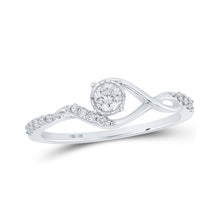  10k White Gold Womens Round Diamond Solitaire Ring 1/4 Cttw