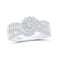  10k White Gold Womens Round Diamond Cluster Ring 1 Cttw