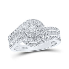  10k White Gold Womens Round Diamond Cluster Ring 1 Cttw