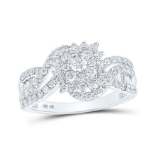  10k White Gold Womens Round Diamond Cluster Ring 1 Cttw