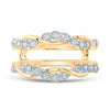 14k Yellow Gold Womens Round Diamond Wrap Enhancer Wedding Band 1/3 Cttw