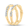 14k Yellow Gold Womens Round Diamond Wrap Enhancer Wedding Band 1/3 Cttw
