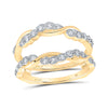 14k Yellow Gold Womens Round Diamond Wrap Enhancer Wedding Band 1/3 Cttw