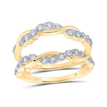  14k Yellow Gold Womens Round Diamond Wrap Enhancer Wedding Band 1/3 Cttw