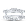 14k White Gold Womens Round Diamond Wrap Enhancer Wedding Band 1/3 Cttw