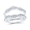 14k White Gold Womens Round Diamond Wrap Enhancer Wedding Band 1/3 Cttw