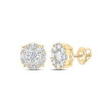  14k Yellow Gold Womens Round Diamond Cluster Earrings 2-1/4 Cttw