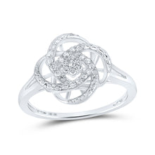  10k White Gold Womens Round Diamond Cluster Ring 1/8 Cttw