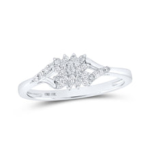  10k White Gold Womens Round Diamond Cluster Ring 1/6 Cttw