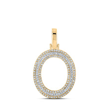  10k Two-tone Gold Mens Round Diamond O Initial Letter Pendant 3/8 Cttw