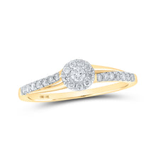  10k Yellow Gold Womens Round Diamond Halo Promise Ring 1/4 Cttw