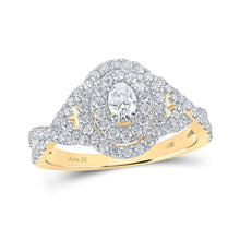  14k Yellow Gold Oval Diamond Halo Bridal Wedding Engagement Ring 1 Cttw