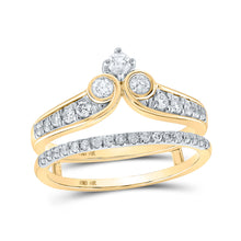  14k Yellow Gold Womens Round Diamond Wrap Enhancer Wedding Band 1/2 Cttw