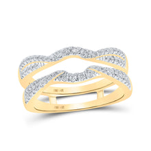  14k Yellow Gold Womens Round Diamond Wrap Enhancer Wedding Band 1/3 Cttw