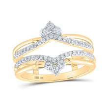  14k Yellow Gold Womens Round Diamond Wrap Enhancer Wedding Band 3/8 Cttw