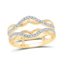  14k Yellow Gold Womens Round Diamond Wrap Enhancer Wedding Band 1/4 Cttw