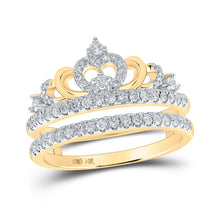  14k Yellow Gold Womens Round Diamond Crown Wrap Enhancer Wedding Band 1/2 Cttw