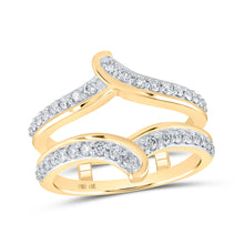  14k Yellow Gold Womens Round Diamond Wrap Enhancer Wedding Band 1/2 Cttw