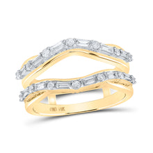 14k Yellow Gold Womens Baguette Diamond Wrap Enhancer Wedding Band 1/2 Cttw