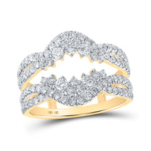 14k Yellow Gold Womens Round Diamond Wrap Enhancer Wedding Band 1 Cttw