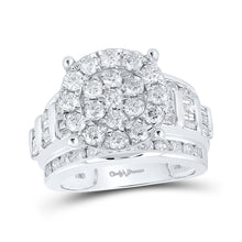  10k White Gold Round Diamond Cluster Bridal Wedding Engagement Ring 3 Cttw