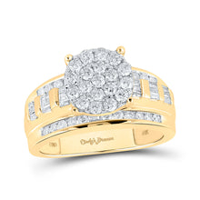 10k Yellow Gold Round Diamond Cluster Bridal Wedding Engagement Ring 1 Cttw