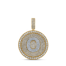  10k Two-tone Gold Mens Round Diamond O Initial Letter Charm Pendant 3-7/8 Cttw
