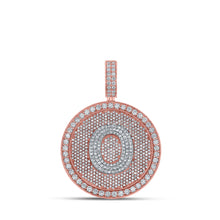  10k Two-tone Gold Mens Round Diamond O Initial Letter Charm Pendant 3-7/8 Cttw