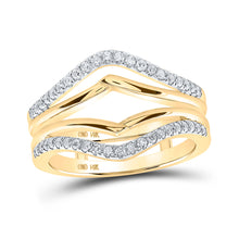  14k Yellow Gold Womens Round Diamond Wrap Enhancer Wedding Band 1/3 Cttw