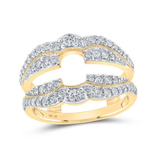  14k Yellow Gold Womens Round Diamond Wrap Enhancer Wedding Band 5/8 Cttw