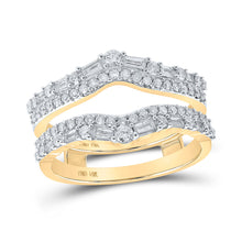 14k Yellow Gold Womens Baguette Diamond Wrap Enhancer Wedding Band 3/4 Cttw