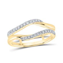 14k Yellow Gold Womens Round Diamond Wrap Enhancer Wedding Band 1/5 Cttw
