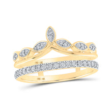  14k Yellow Gold Womens Round Diamond Wrap Enhancer Wedding Band 1/4 Cttw