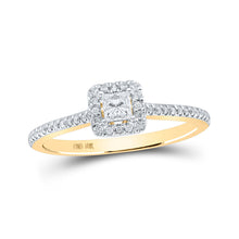  10k Yellow Gold Princess Diamond Halo Bridal Wedding Engagement Ring 1/3 Cttw