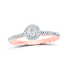  10k Rose Gold Round Diamond Halo Bridal Wedding Engagement Ring 1/3 Cttw
