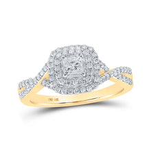  14k Yellow Gold Princess Diamond Halo Bridal Wedding Engagement Ring 3/4 Cttw