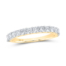  14k Yellow Gold Womens Round Diamond Band Ring 7/8 Cttw
