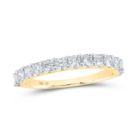 14k Yellow Gold Womens Round Diamond Band Ring 7/8 Cttw