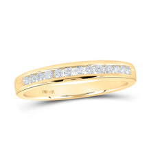  14k Yellow Gold Womens Round Diamond Wedding Single Row Band 1/4 Cttw