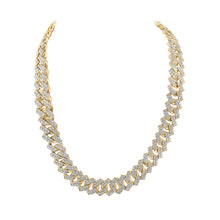 10k Yellow Gold Mens Round Diamond 22-inch Cuban Link Chain Necklace 49 Cttw