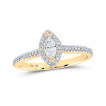  10k Yellow Gold Marquise Diamond Halo Bridal Wedding Engagement Ring 1/3 Cttw