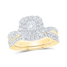  14k Yellow Gold Pear Diamond Halo Bridal Wedding Ring Band Set 1 Cttw