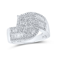  10k White Gold Womens Round Diamond Cluster Ring 1 Cttw