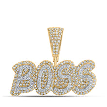  10k Yellow Gold Mens Round Diamond BOSS Charm Pendant 3/4 Cttw