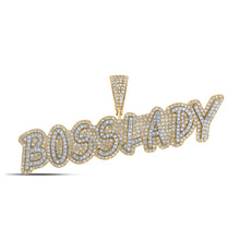 10k Yellow Gold Mens Round Diamond BOSSLADY Charm Pendant 1-1/2 Cttw