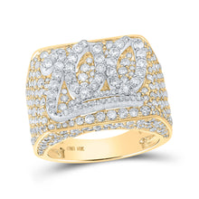 10k Yellow Gold Mens Round Diamond 100 Emoji Statement Band Ring 6 Cttw