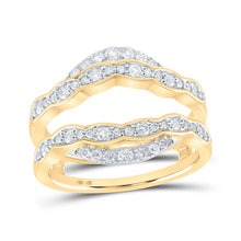  14k Yellow Gold Womens Round Diamond Wrap Enhancer Wedding Band 1/2 Cttw