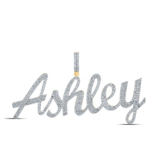  10k Yellow Gold Womens Round Diamond ASHLEY Name Pendant 2-5/8 Cttw