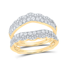  14k Yellow Gold Womens Round Diamond Wrap Enhancer Wedding Band 3/4 Cttw